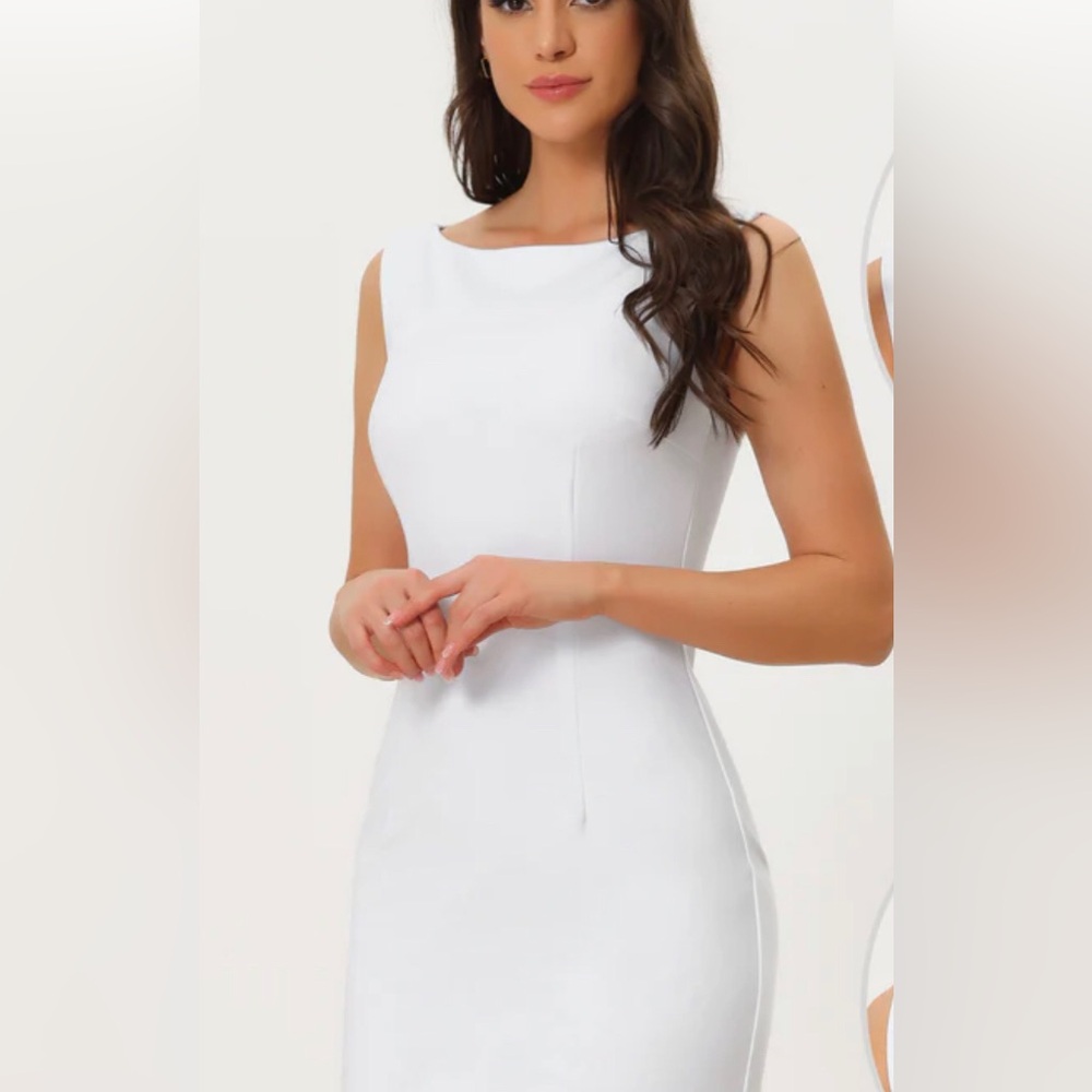EVA MENDEZ ivory White Dress